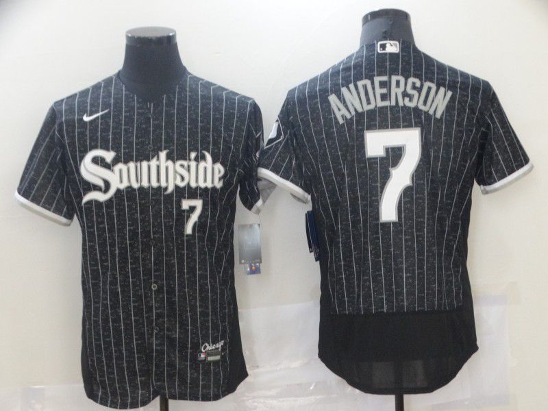 Men Chicago White Sox #7 Anderson Black City Edition Nike Elite 2021 MLB Jersey